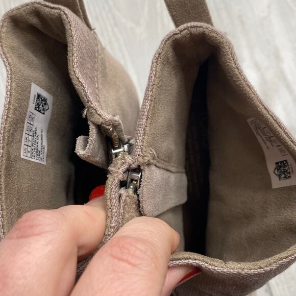 Toms Women's Lunata Tan Suede Heeled Ankle Boots Size 9 - Picture 8 of 9